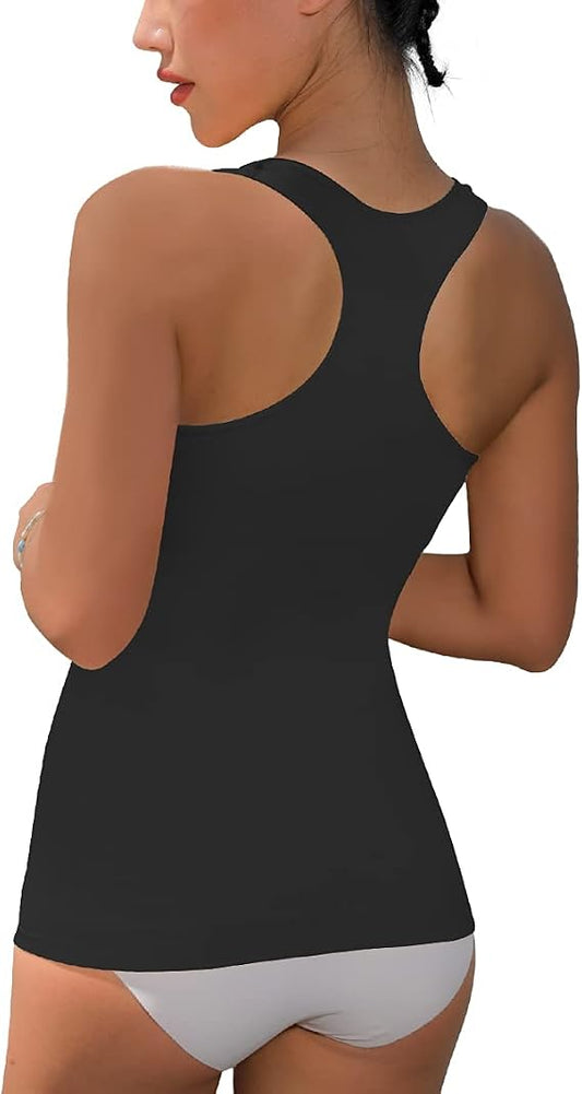 Women's Black Racerback Compression Tank Top