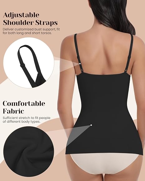 Women's Black V-Neck Compression Tank Top